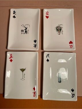 Playing Card CeramicAccents decoration pieces / set of 4